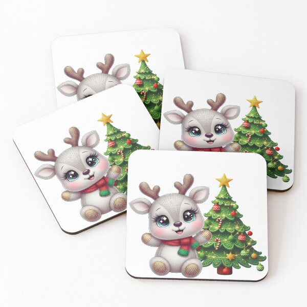 Item preview, Faux Crochet Reindeer and Christmas Tree PNG | Cozy Winter Sublimation Design designed and sold by Ellen'Studio.