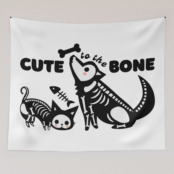 Item preview, Cute to the Bone  Adorable Skeleton Cat and Dog Halloween Design designed and sold by shopfindingbeni.