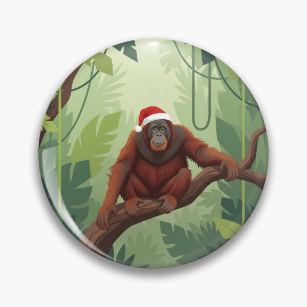 Item preview, Jungle Christmas Orangutan with Santa Hat designed and sold by kiradreamshop.