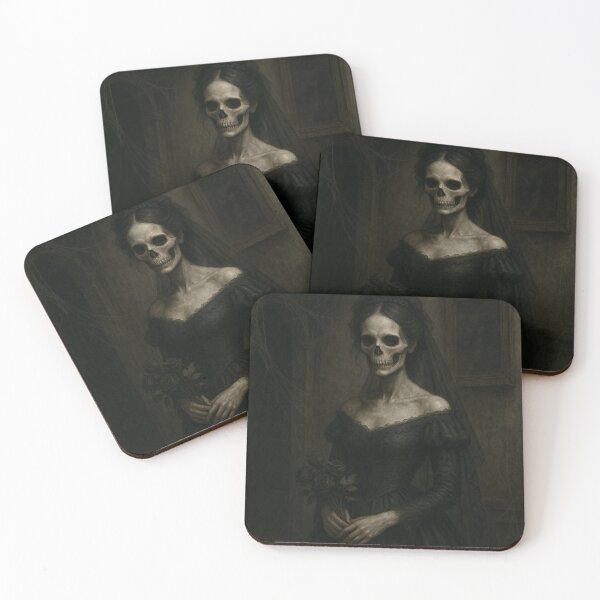 Item preview, The Crimson Veil – Gothic Skeleton Bride Art designed and sold by Painted Moon by Luna Bee™.