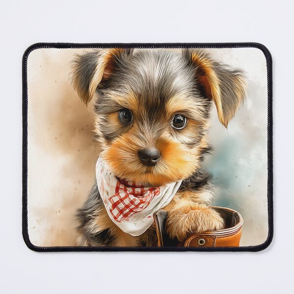 Item preview, Yorkie puppy with boot watercolor art designed and sold by PetsArt.