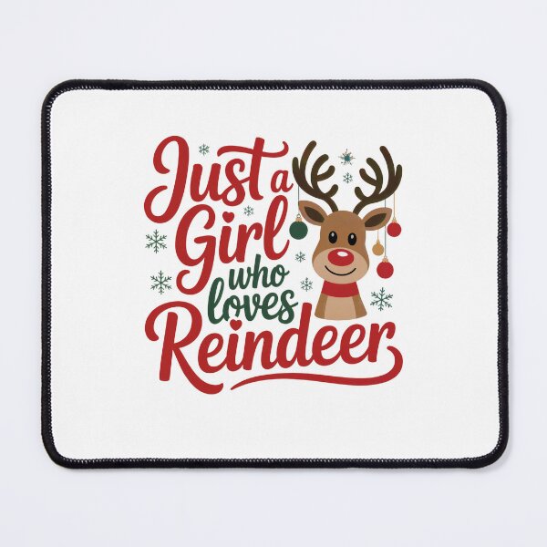 Item preview, Just a Girl Who Loves Reindeer designed and sold by SoftStyleStudio ⭐⭐⭐.