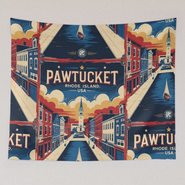 Item preview, Pawtucket Rhode Island 1950s USA Vintage Travel Tourism designed and sold by TravelersGems.