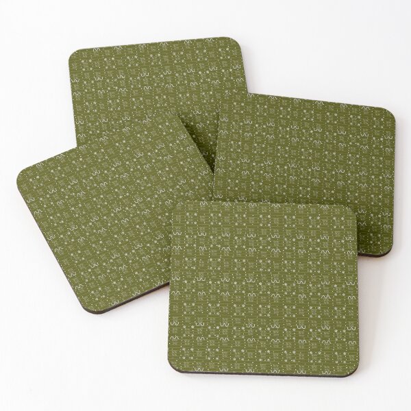 Item preview, Abstract Indian Rangoli like prints - Dark Olive designed and sold by Svasti Arts and Designs.