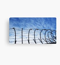 Barbed Wire with Sky Canvas Print