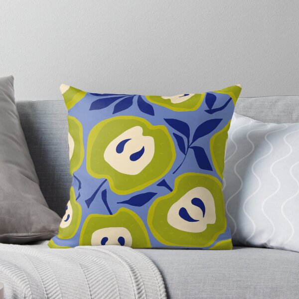 Item preview, Stylized Apple Slice with Blue Leaves designed and sold by NicolaZhukov.