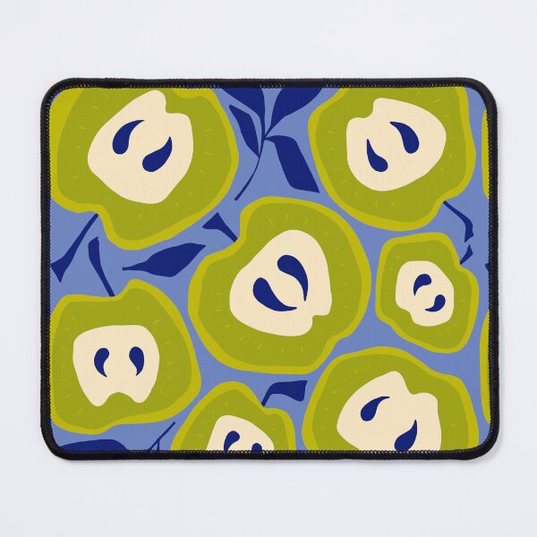 Item preview, Stylized Apple Slice with Blue Leaves designed and sold by NicolaZhukov.