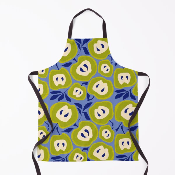 Item preview, Stylized Apple Slice with Blue Leaves designed and sold by NicolaZhukov.