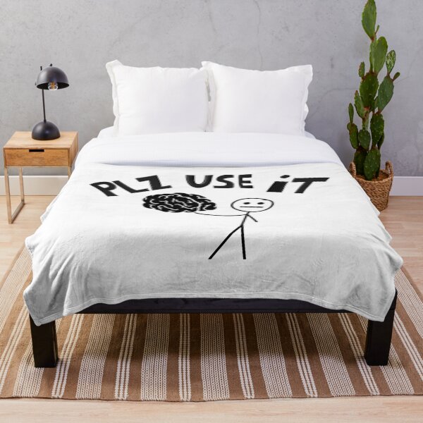 Item preview, PLZ USE IT – Funny Sarcastic Brain Quote Design designed and sold by ForcePrint.