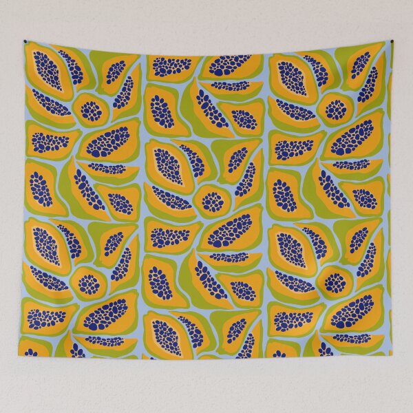 Item preview, Papaya Slice Pattern with Blue Seeds designed and sold by NicolaZhukov.