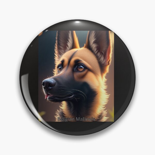 Item preview, Portrait of a Belgian Malinois in Warm Sunset Light designed and sold by KJ-Books.