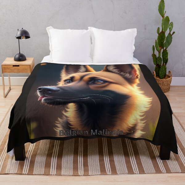Item preview, Portrait of a Belgian Malinois in Warm Sunset Light designed and sold by KJ-Books.