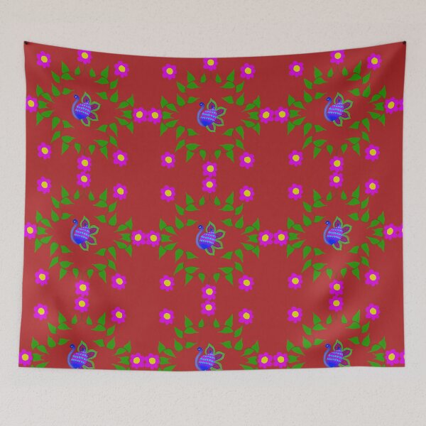 Item preview, Abstract floral repeating pattern - Brownish Red designed and sold by Svasti Arts and Designs.