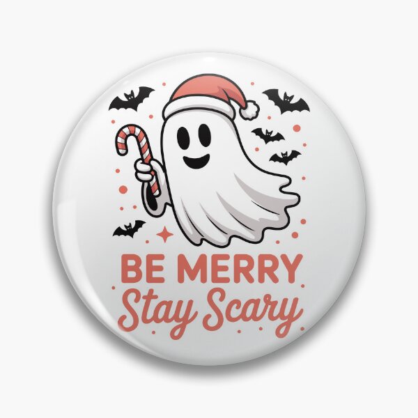 Item preview, Be Merry Stay Scary Cute Ghost Christmas Halloween Crossover designed and sold by Parkerzz.