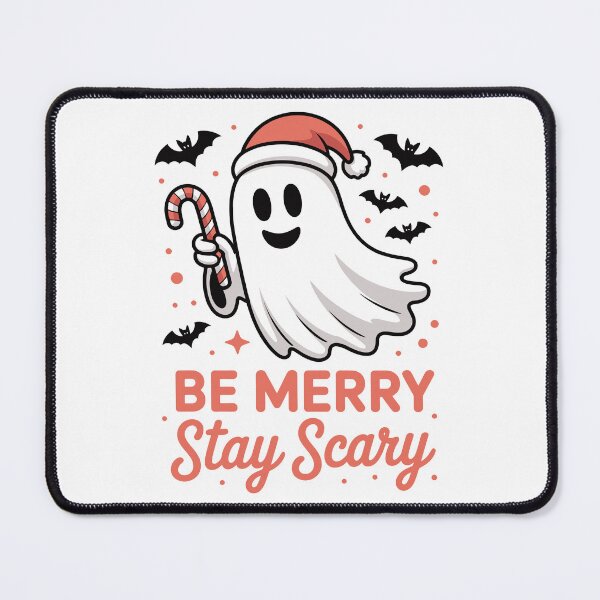 Item preview, Be Merry Stay Scary Cute Ghost Christmas Halloween Crossover designed and sold by Parkerzz.