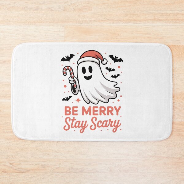 Item preview, Be Merry Stay Scary Cute Ghost Christmas Halloween Crossover designed and sold by Parkerzz.