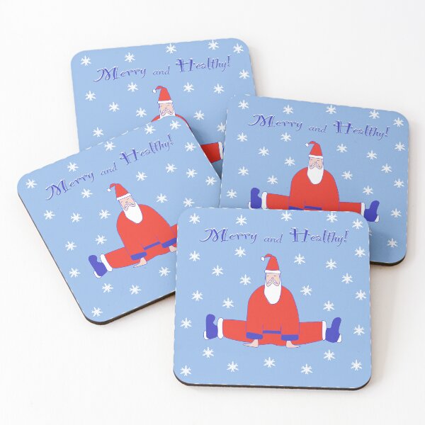 Item preview, HEALTHY YOGA HOLY CHRISTMAS, LIGHT BLUE background designed and sold by WONDERPRINTVALLEY.