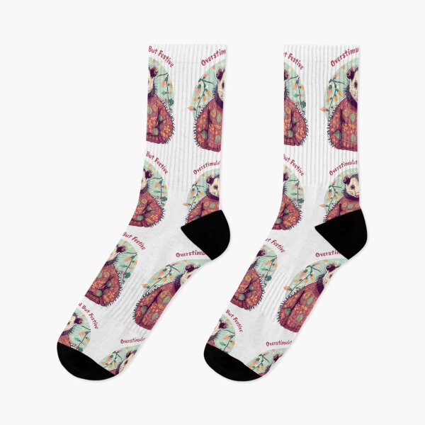 Item preview, Overstimulated But Festive – Funny Christmas Opossum Art designed and sold by jelonkaa.