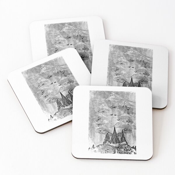 Item preview, Mountains, hills, clouds, trees and birds designed and sold by Nnone.