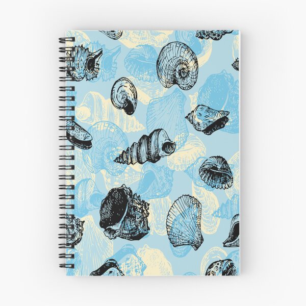 Item preview, Vintage blue seashell pattern with hand-drawn shells on light blue and sand background. designed and sold by DavidMay.