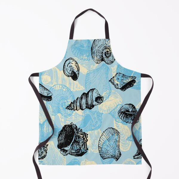 Item preview, Vintage blue seashell pattern with hand-drawn shells on light blue and sand background. designed and sold by DavidMay.