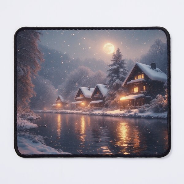 Item preview, "Moonlit Stillness: A Winter River Dream" designed and sold by NaomiRut.