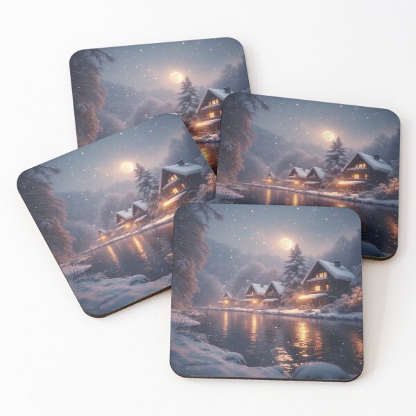 Item preview, "Moonlit Stillness: A Winter River Dream" designed and sold by NaomiRut.