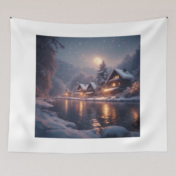 Item preview, "Moonlit Stillness: A Winter River Dream" designed and sold by NaomiRut.