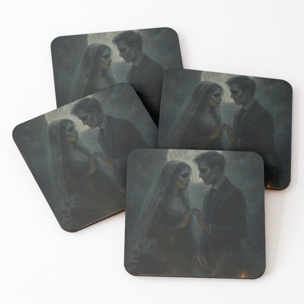 Item preview, The Lovers Beyond the Veil – Gothic Moonlit Romance Art designed and sold by Painted Moon by Luna Bee™.