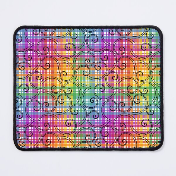 Item preview, Rainbow Plaid with Spirals designed and sold by EBParsley.