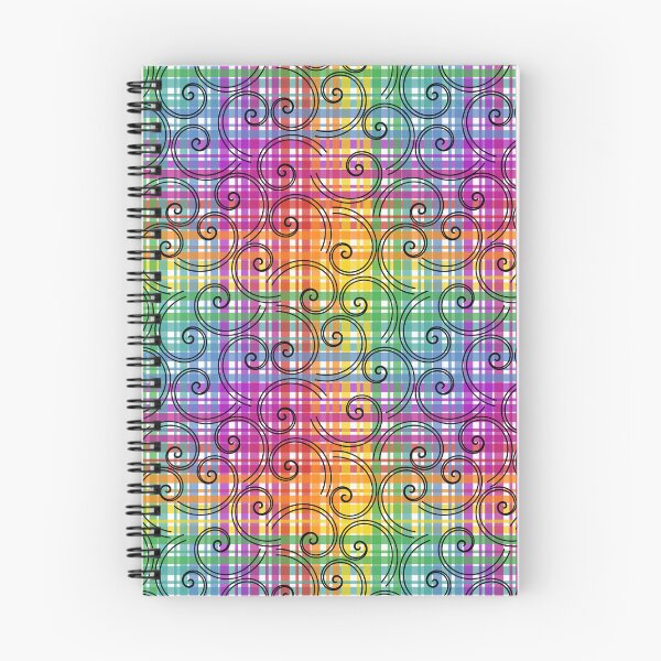 Item preview, Rainbow Plaid with Spirals designed and sold by EBParsley.
