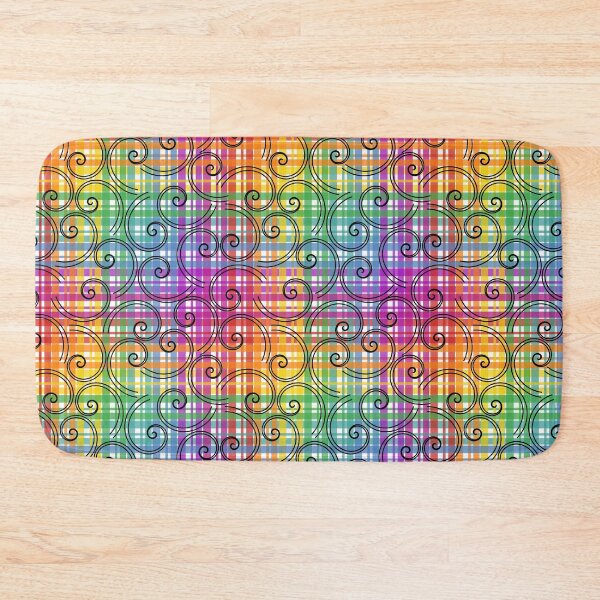 Item preview, Rainbow Plaid with Spirals designed and sold by EBParsley.