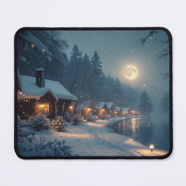 Item preview, "Cabins & Moonlight: A Forest Winter Reverie" designed and sold by NaomiRut.