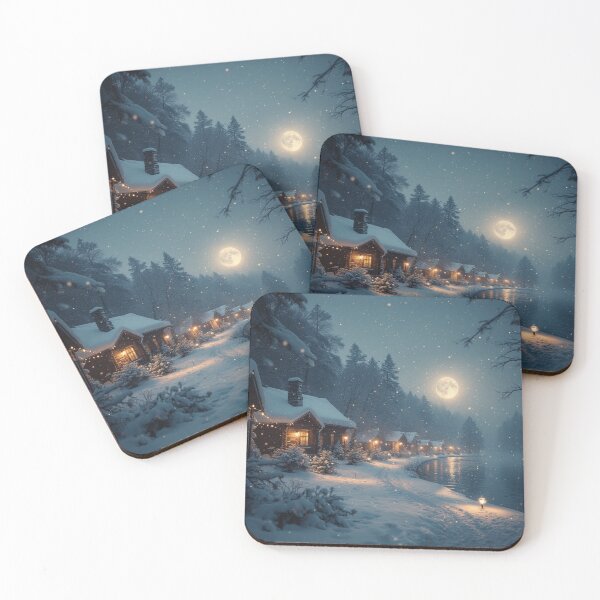 Item preview, "Cabins & Moonlight: A Forest Winter Reverie" designed and sold by NaomiRut.
