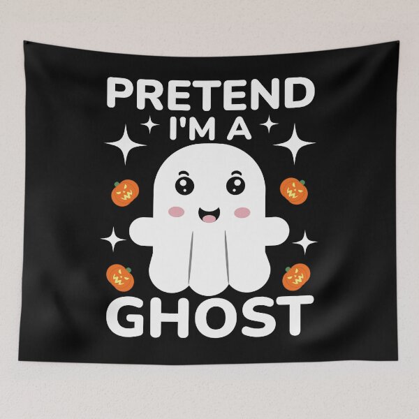 Item preview, Pretend I'm A Ghost - Cute Funny Kawaii Ghost Halloween Costume Phrase designed and sold by Shape Snip Studio.