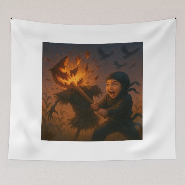 Item preview, Ninja kid smashes pumpkin designed and sold by KevinGarden.