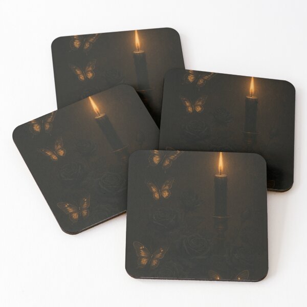 Item preview, The Velvet Garden – Candlelight and Butterflies Gothic Art designed and sold by Painted Moon by Luna Bee™.