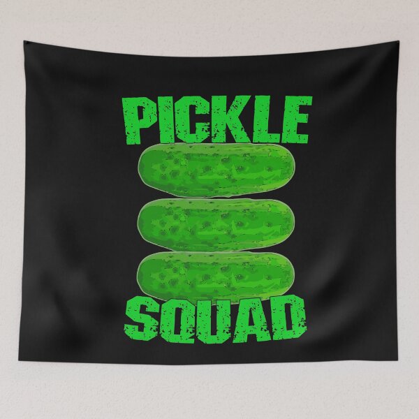 Item preview, Pickle Squad Funny Vegetable Quote designed and sold by SharpThreadZ.
