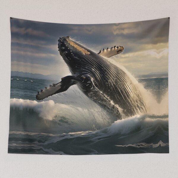 Item preview, Breaching Whale Art Print designed and sold by Infopreneur1231.