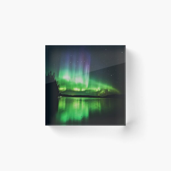 Item preview, Aurora Borealis Over Snowy Mountains | Ethereal Northern Lights Nature Artwork designed and sold by Farid94.