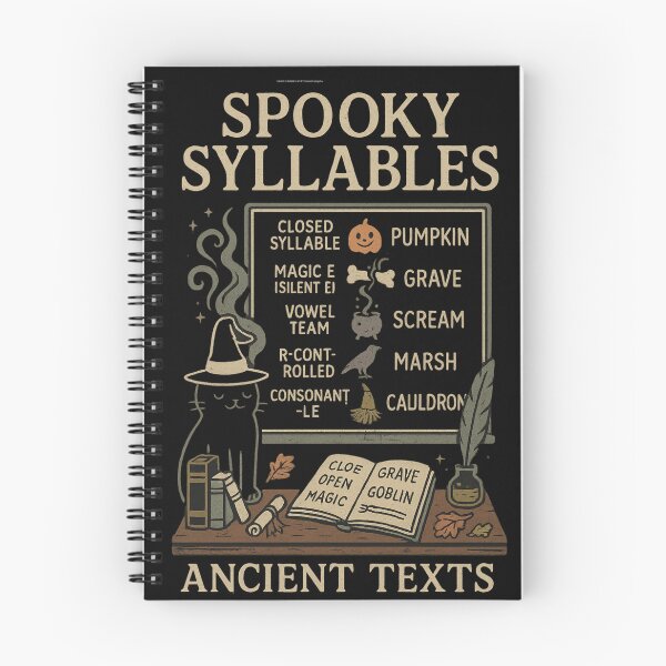 Item preview, Spooky Syllables Phonics Rules ELA Teacher Classroom Halloween designed and sold by PosiVibes Co..
