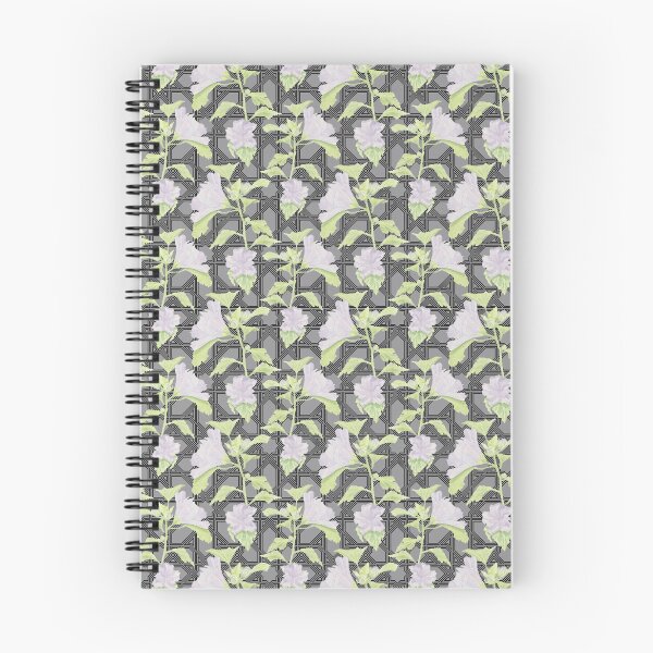 Item preview, minerva althea floral pattern with black and grey geometric background designed and sold by mathemartiste.