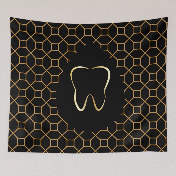 Item preview, Golden Geometric Tooth Design - Dental Office Decor - Modern Dentistry Art designed and sold by Mommy-Smile.