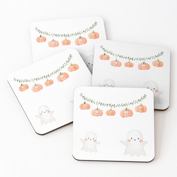 Item preview, Watercolor ghosts and a pumpkin bunting swags designed and sold by MendaciousMina.
