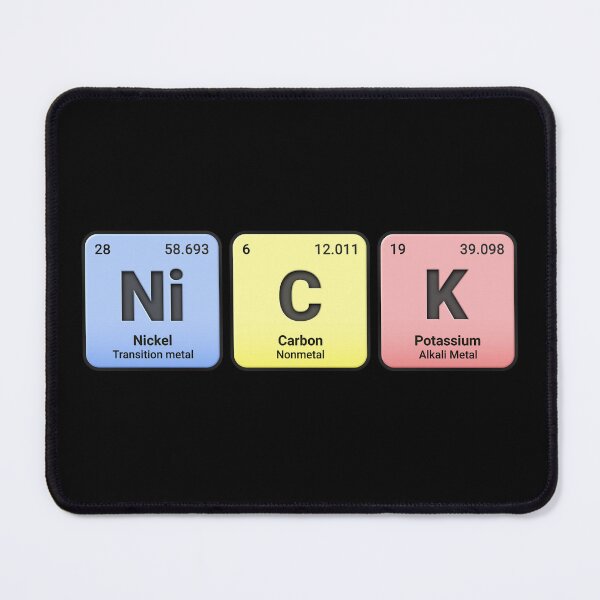 Item preview, Nick, Custom Name Made from Periodic Table Elements, Personalized Chemistry Design, Science Gift for Nerds & Students designed and sold by chipmuckdesignn.