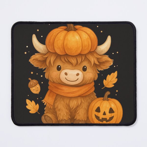 Item preview, Cute Highland Cow Pumpkin Halloween | Kawaii Fall Animal Art designed and sold by New Art.