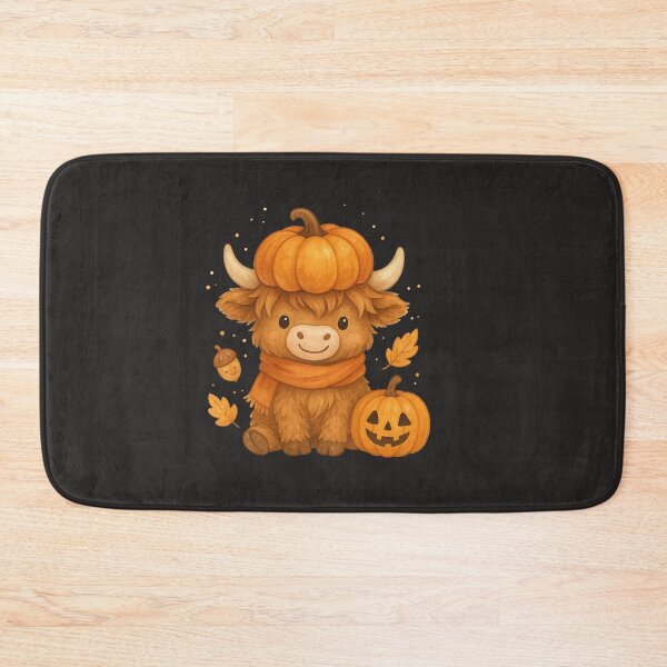Item preview, Cute Highland Cow Pumpkin Halloween | Kawaii Fall Animal Art designed and sold by New Art.