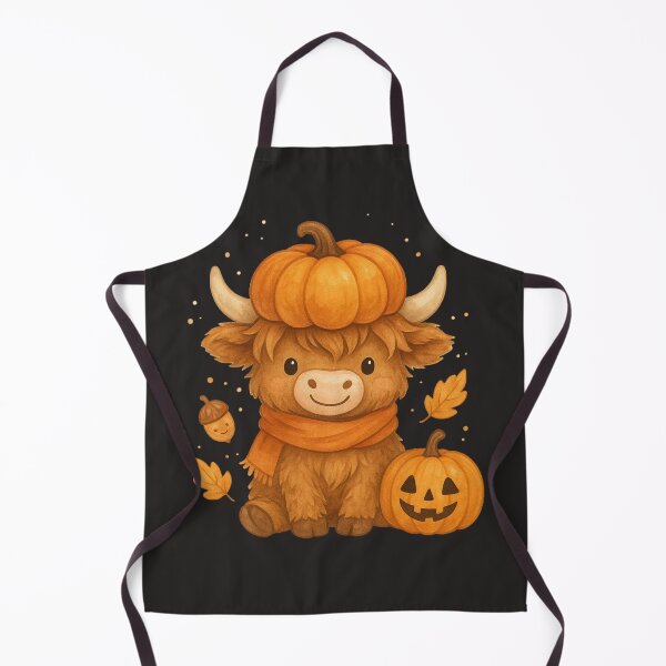 Item preview, Cute Highland Cow Pumpkin Halloween | Kawaii Fall Animal Art designed and sold by New Art.