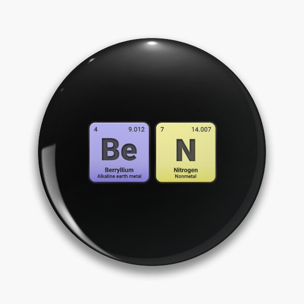 Artikelvorschau, Ben, individueller Name aus Elementen des Periodensystems, personalisiertes Chemie-Design, wissenschaftliches Geschenk für Nerds und Studenten entworfen und verkauft von chipmuckdesignn.