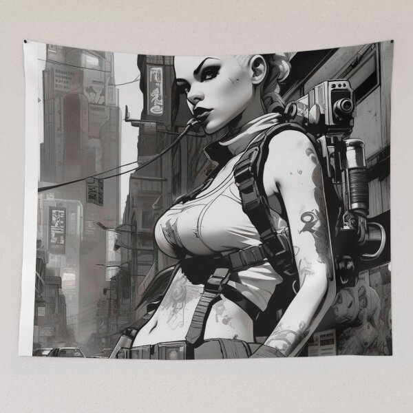 Item preview, Cyberpunk Black & White concept 2 - Sci Fi Art concept designed and sold by Delerat7.